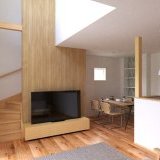 LDKは16.4帖で天井高も2.5ⅿあるため圧迫感なく過ごせます。吹抜設計で開放感があり帖数以上の広がりを感じます。