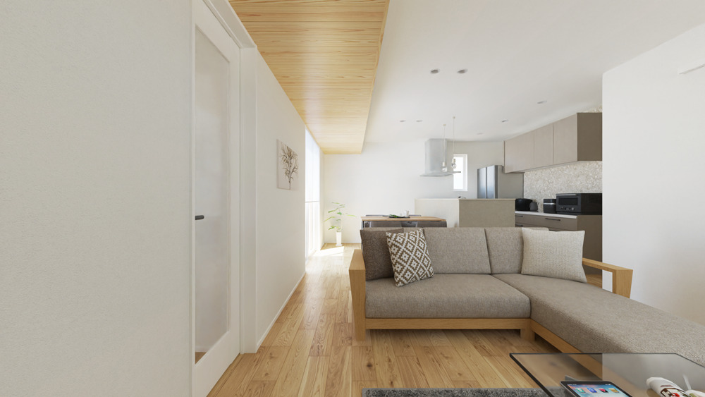 【内観予想図】飽きの来ないナチュラルデザインの内装