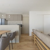 【内観予想図】LDK・ランドリールーム・ファミリークロークを行き止まりなくぐるっと回れる回遊動線で、毎日の家事がスムーズに。