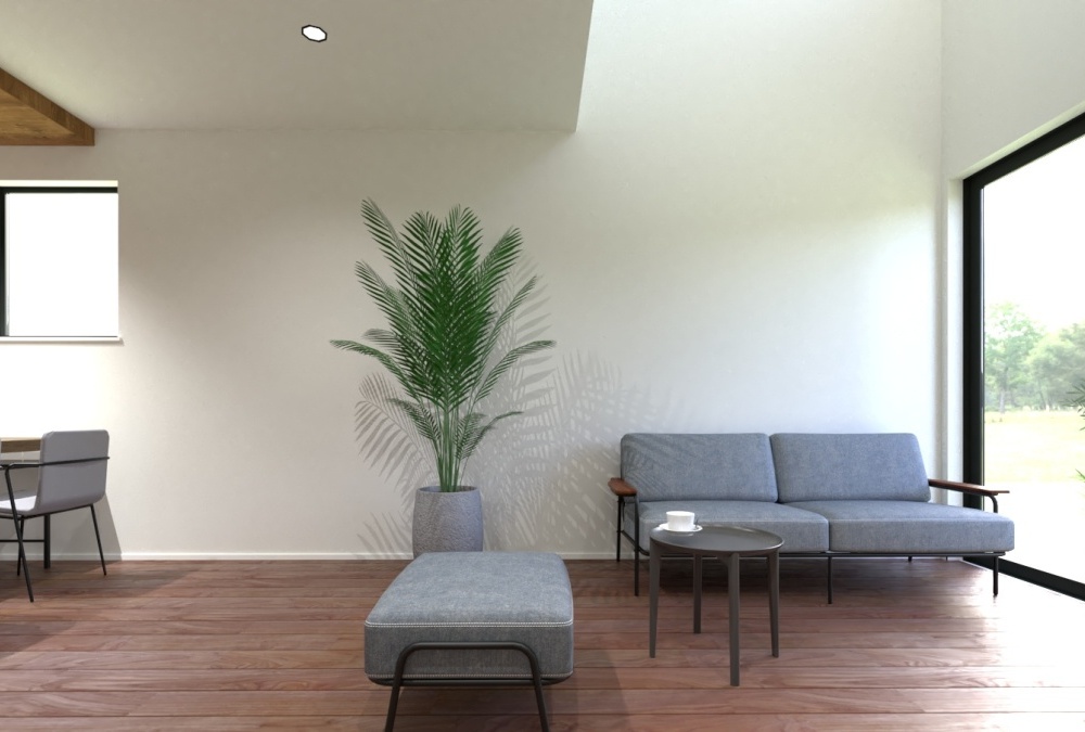 【完成予想図】南側に面した吹抜けから自然光が差し込み明るい空間に。