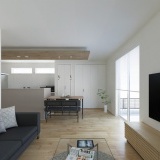 【完成予想図】LDK・水廻り・主寝室が1階に集約された間取りで、まるで平屋のような暮らしが可能です。