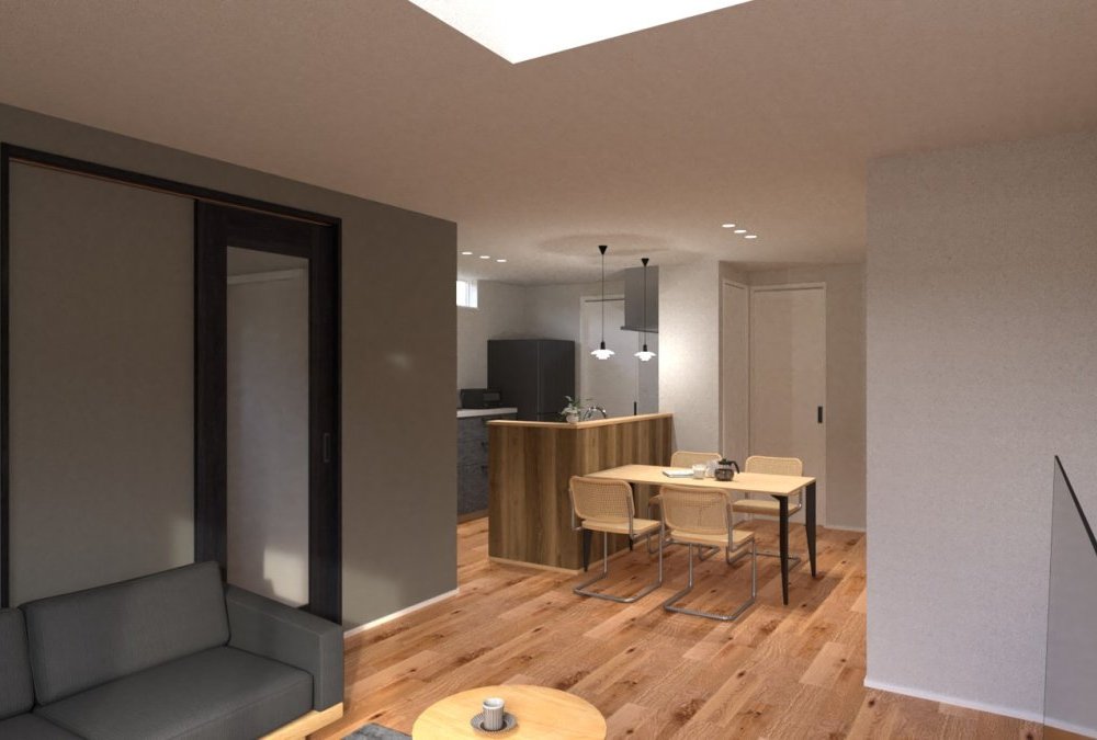 LDKは18.8帖の大空間で、天井高も2.5mのため圧迫感なく過ごせます。