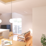 LDKは16.4帖で天井高が2.5mのため圧迫感なく過ごせます。さらに吹抜があることで帖数以上の開放感を感じられます♪