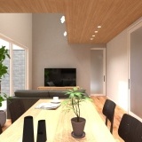 内観予想図②吹抜けがあり、太陽の光をしっかりと1階まで取り込むことができます