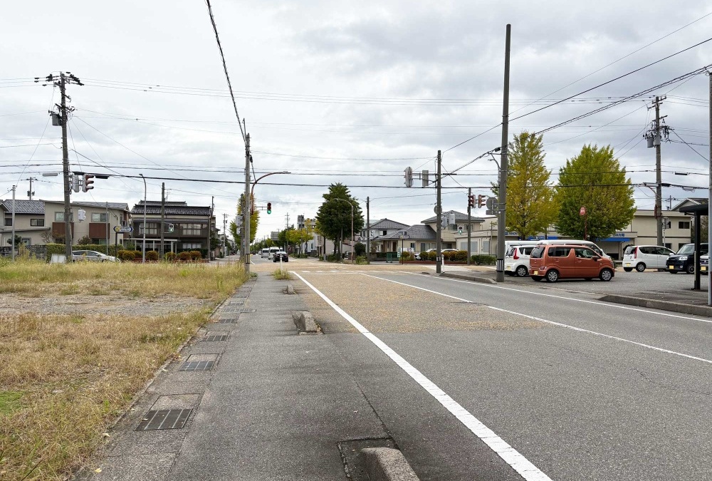 東側前面道路（北向き）