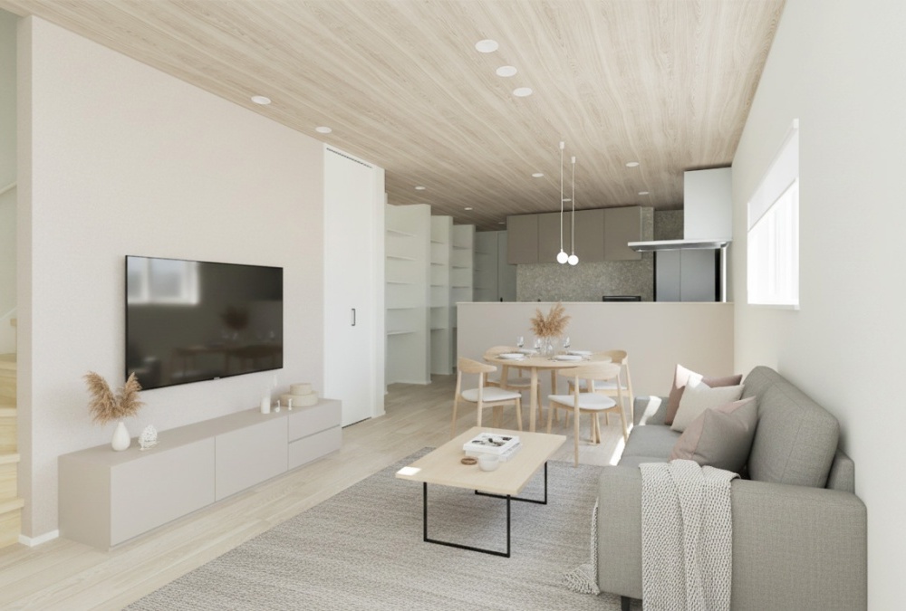 【内観予想図】大人可愛いくすみカラーで彩られた空間。