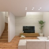 開放感を感じられるリビング吹抜け設計。