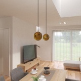 LDKは19帖の大空間で、天井高も2.5mのため圧迫感なく過ごせます。さらに吹抜があることで帖数以上の開放感を感じられます♪