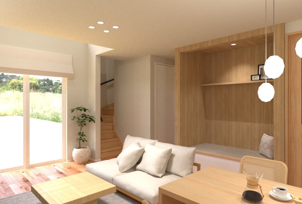 LDKは17.9帖で、天井高も2.5mのため圧迫感なく過ごせます。さらに吹抜があることで、帖数以上の開放感を感じられます。