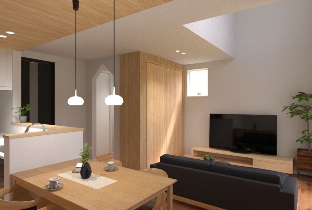 LDKは18.5帖で、天井高も2.5mのため圧迫感なく過ごせます。さらに吹抜があることで、帖数以上の開放感を感じられます。