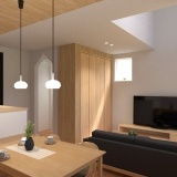 LDKは18.5帖で、天井高も2.5mのため圧迫感なく過ごせます。さらに吹抜があることで、帖数以上の開放感を感じられます。