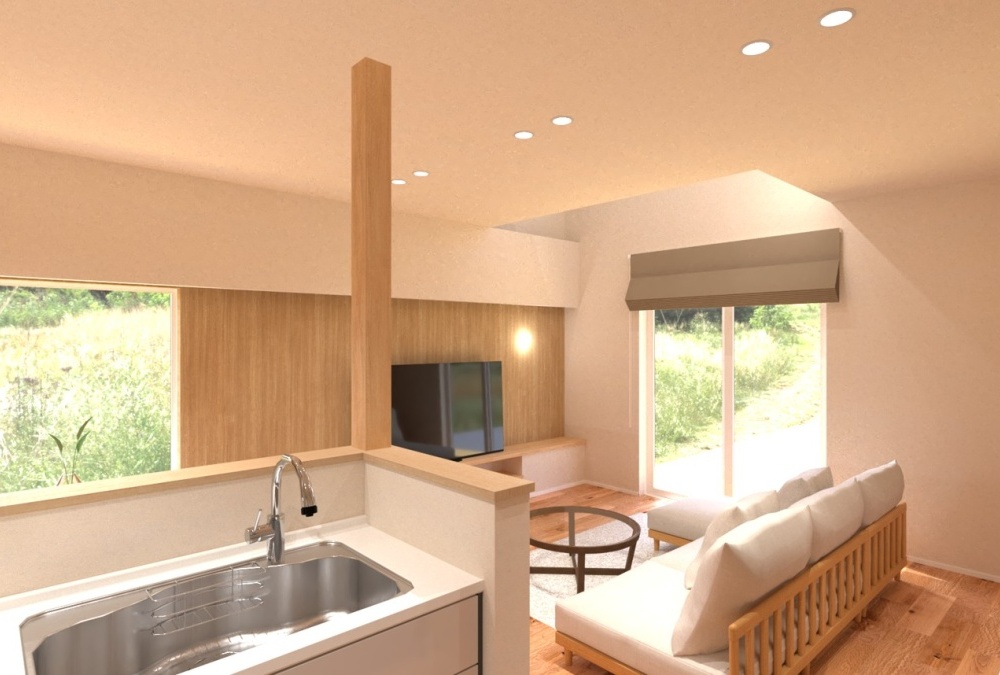 LDKは21帖で、天井高も2.5mのため圧迫感なく過ごせます。さらに吹抜があることで、帖数以上の開放感を感じられます。