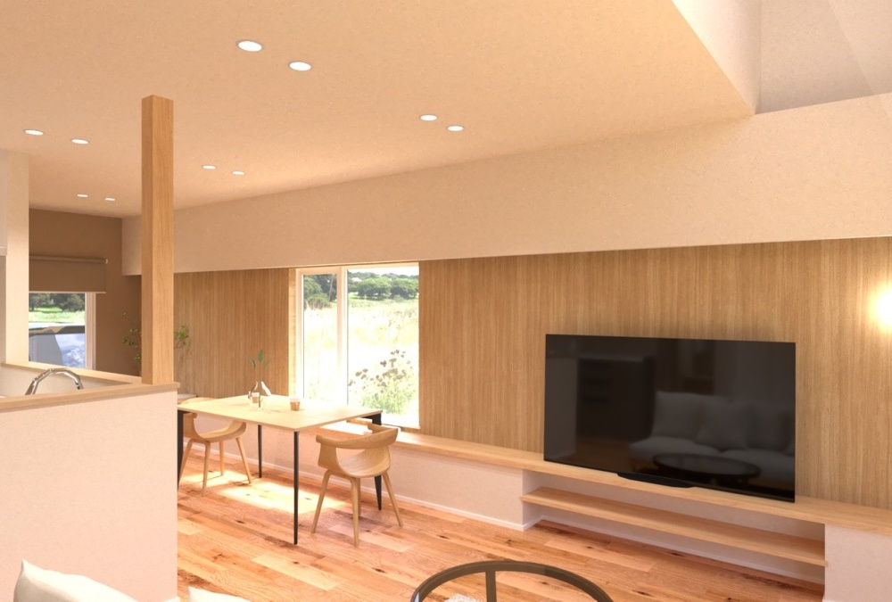 リビング・ダイニングをつなぐ長いベンチカウンターはダイニングチェアとして活用したり、本を読んだりと多用途性が高く、ご家族がそれぞれ好きな場所で好きな時間を過ごせる空間をつくりました♪