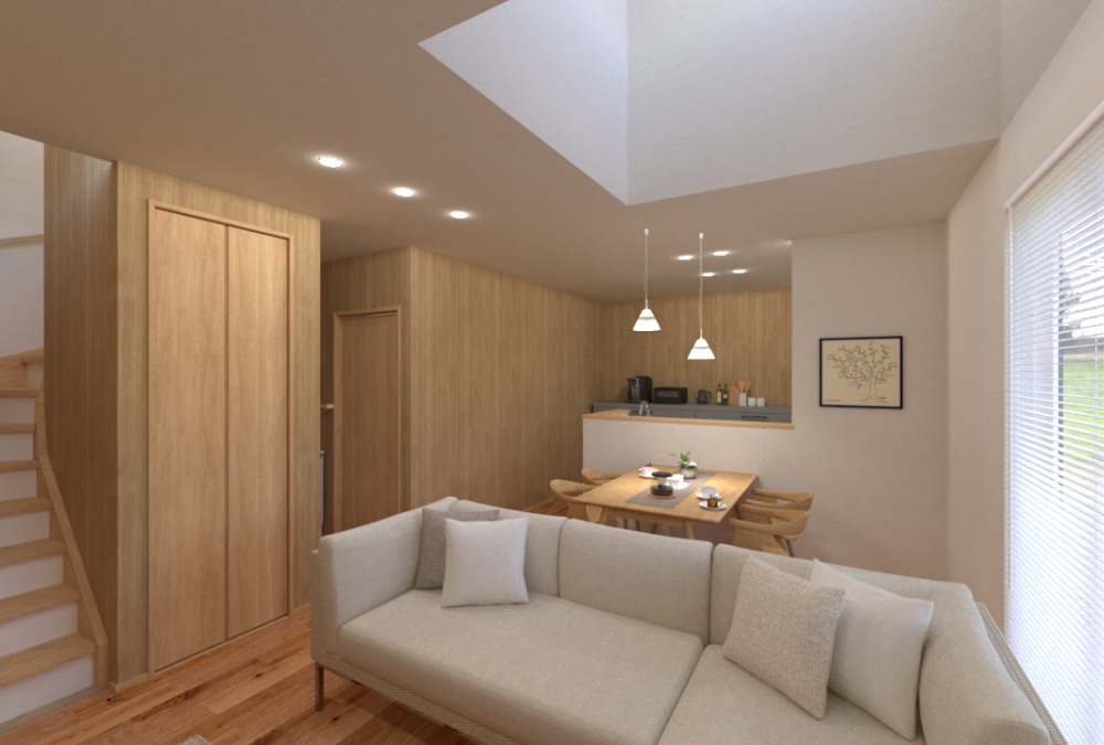 木目調のクロスは、お部屋全体が落ち着きのあるモダンな雰囲気を演出させます♪