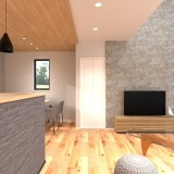 18.5帖の広々としたLDKには北側の吹抜から間接光が差し込み、暮らしに心地よい解放感をもたらしてくれます。天井高も2.5ｍあり圧迫感もなく、吹抜設計により帖数以上の広がりを感じます。