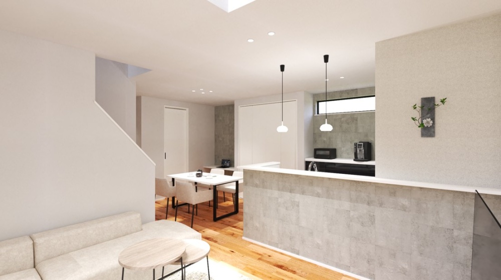 LDKは18.2帖で、天井高も2.5mのため圧迫感なく過ごせます。さらに吹抜があることで、帖数以上の開放感を感じられます。