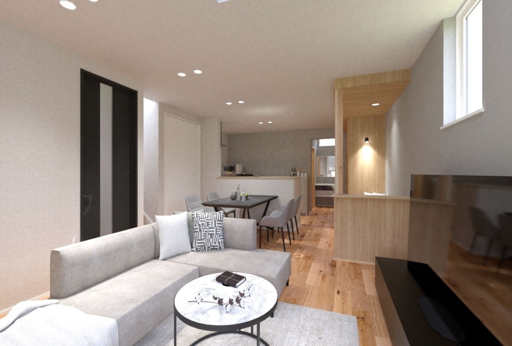 ダイニング横やキッチン横のパントリーや物入など各所に分散した収納スペースがあり、用途に応じてモノが仕舞えて便利です♪