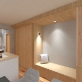 LDKにこもれる空間”ヌック”を設計し、読書などの趣味に興じ普段の生活にほどよい距離感で馴染む、ホッと一息できる空間です。