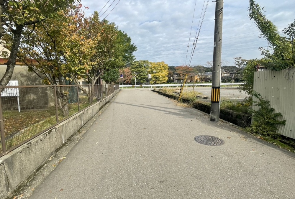 北側前面道路（西側から撮影）
