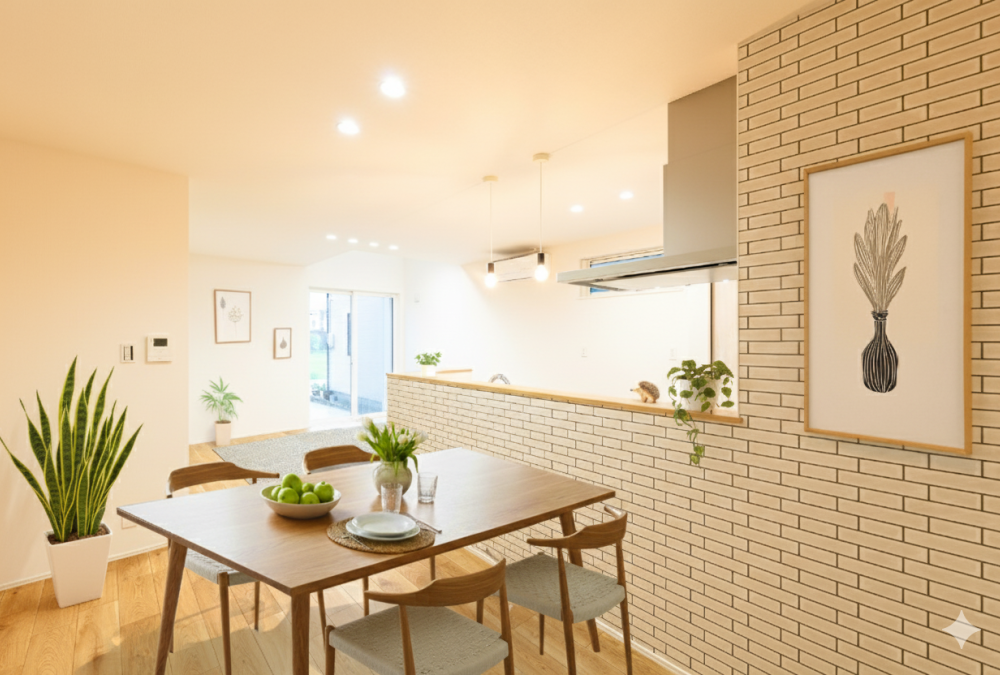 ダイニングでは、対面式キッチンの為、家族と楽しく対話しながら料理をすることが出来ます♪