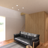 内観予想図③木目調クロスで温もりのあるLDK