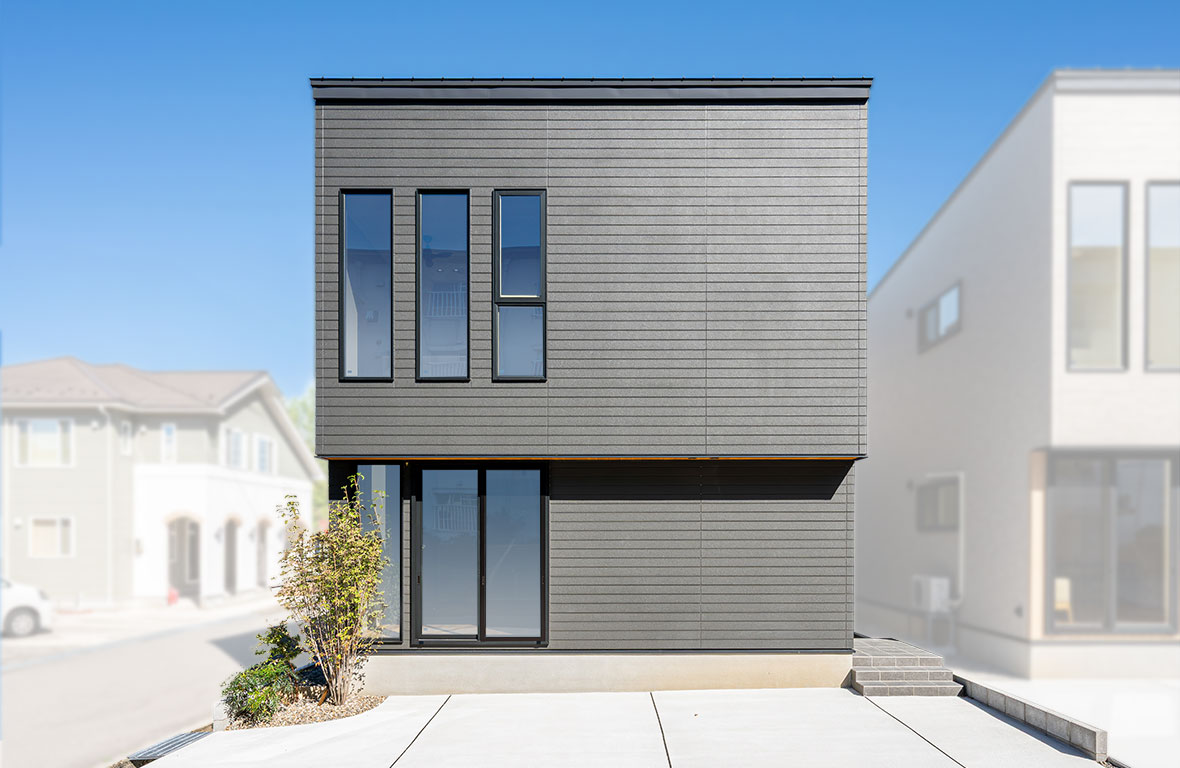 ブラックで統一されたクールモダンな外観デザイン